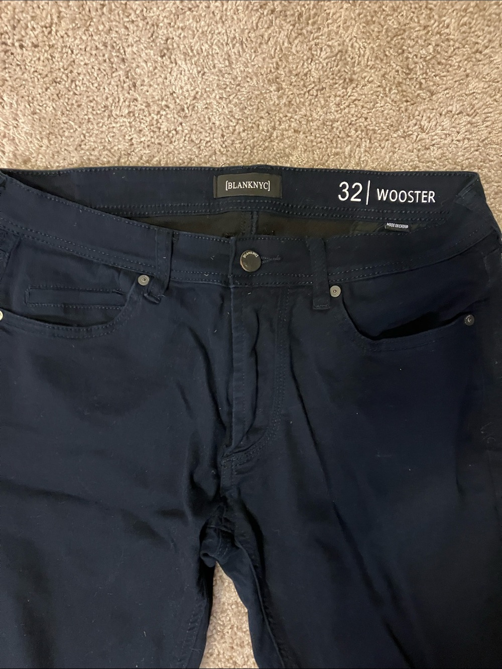 Blank NYC Wooster Slim Straight Jeans in Navy
